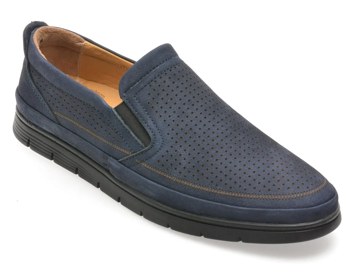 Mocasini Bite The Bullet Bleumarin, SH7501, Din Nabuc