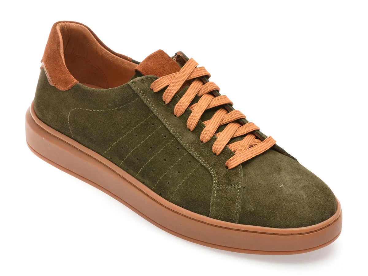 Pantofi Sport GRYXX Kaki, MB1420, Din Piele Intoarsa