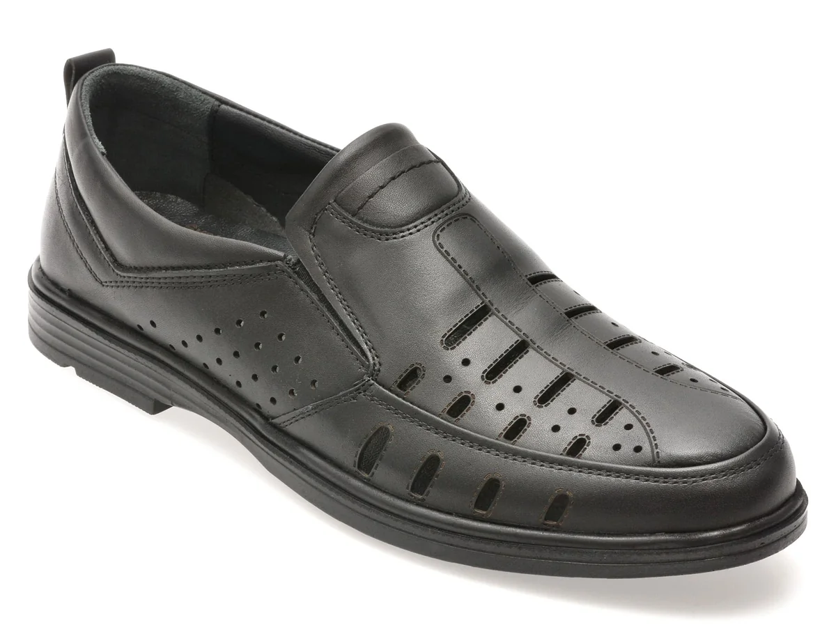 Pantofi Bite The Bullet Negri, SH8501, Din Piele Naturală