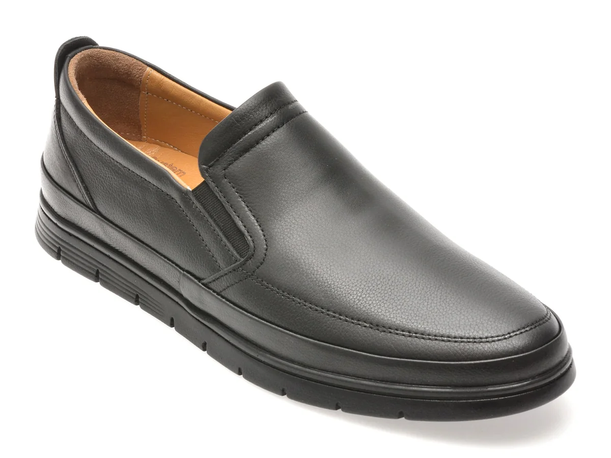 Mocasini Bite The Bullet Negri, SH750, Din Piele Naturala