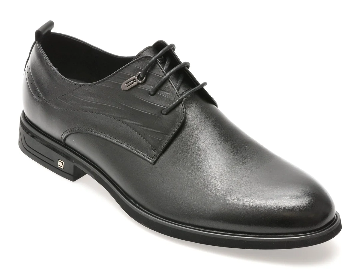 Pantofi Eleganti OTTER Negri, 37021, Din Piele Naturala