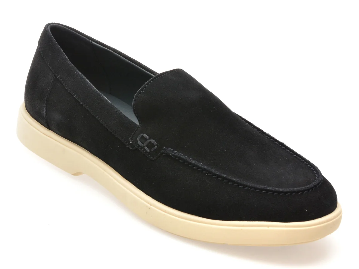 Mocasini Geox Bleumarin, U55LAD, Din Piele Intoarsa