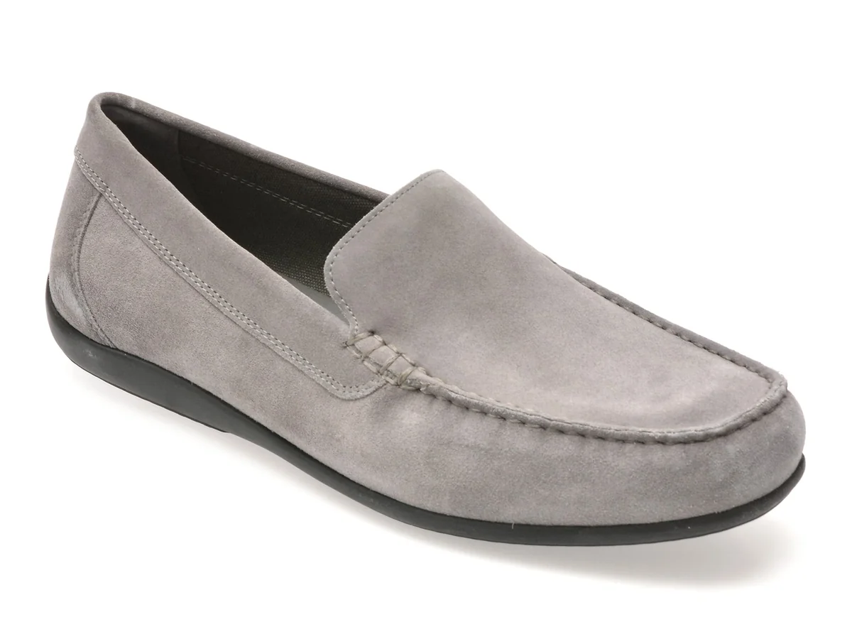 Mocasini Geox Gri, U450WB, Din Piele Întoarsă