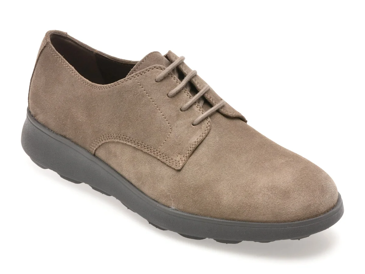 Pantofi Geox Gri, U45GHA, Din Piele Intoarsa