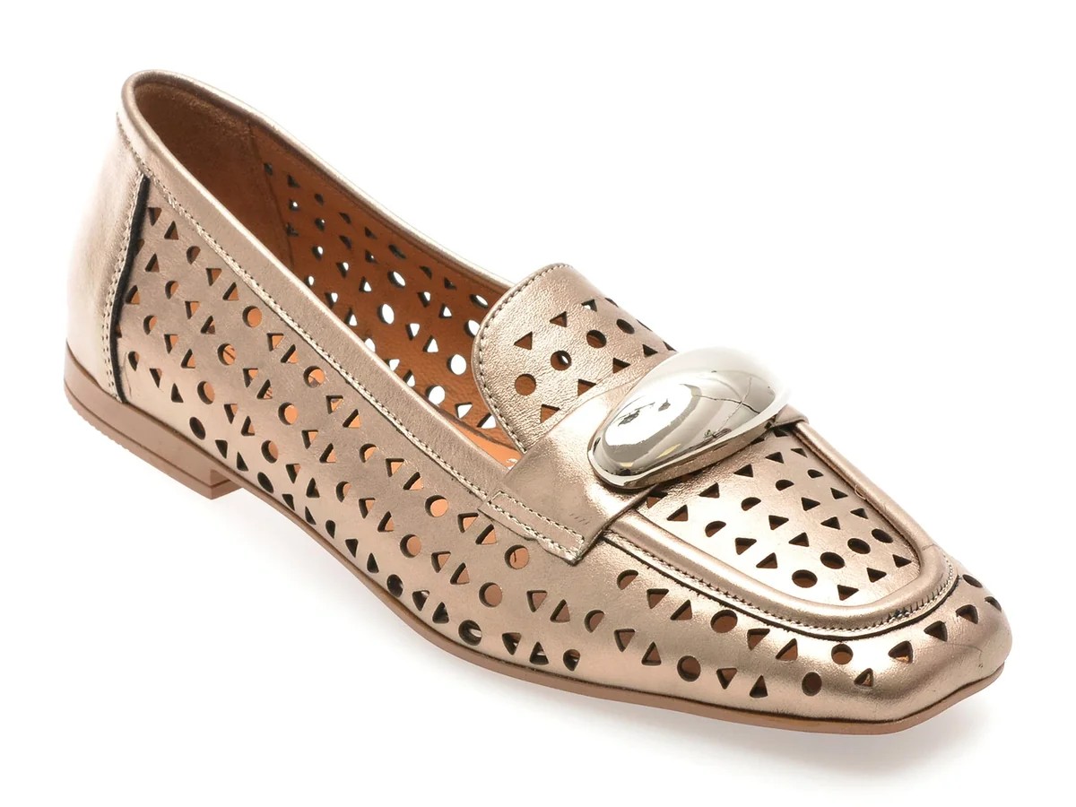Mocasini IMAGE Bronz, 2842853, Din Piele Naturala