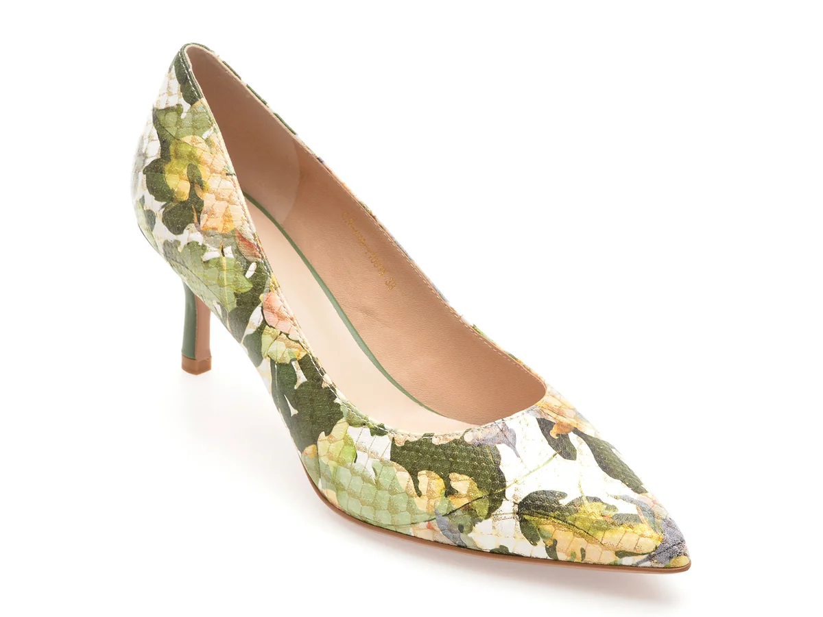Pantofi Eleganti Epica Multicolor, E76, Din Piele Naturala