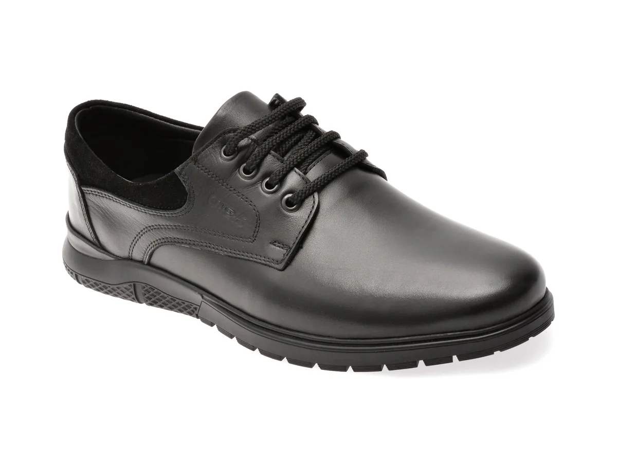 Pantofi Eleganti OTTER Negri, 555, Din Piele Naturala