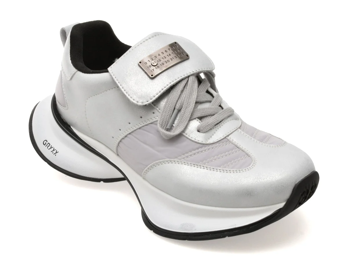Pantofi Sport Gryxx Argintii, 20917, Din Piele Naturala