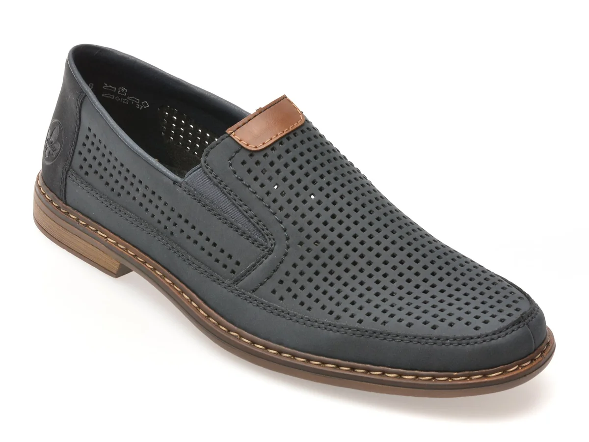 Pantofi Rieker Bleumarin, 13459, Din Piele Naturala