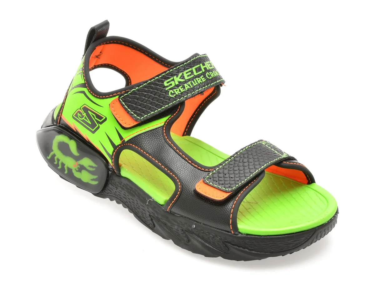 Sandale Skechers Negre, Creature-Splash, Din Piele Ecologică