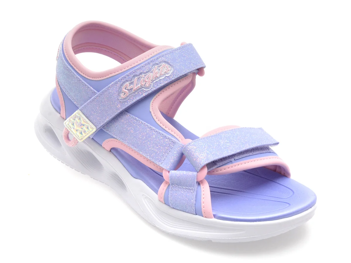 Sandale Skechers Mov, Sola Glow, Din Piele Ecologică