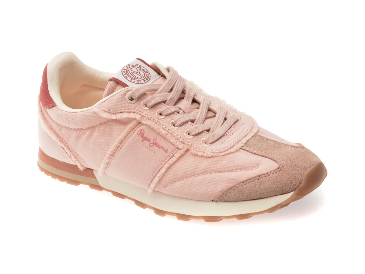 Pantofi Sport Pepe Jeans Roz, Onc(e) Twill, Din Material Textil