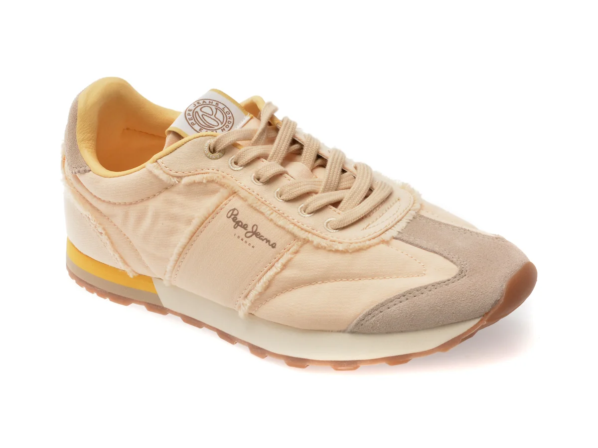 Pantofi Sport Pepe Jeans Bej, Once Twill, Din Material Textil