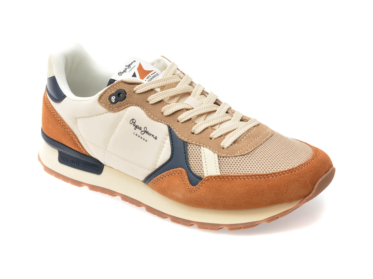 Pantofi Sport Pepe Jeans Bej, Brit Camp, Din Material Textil