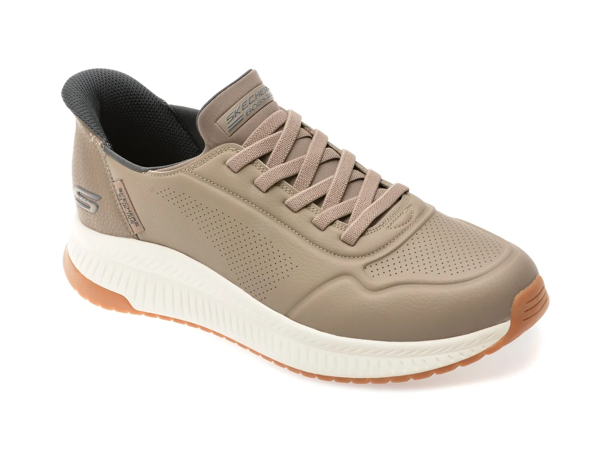 Pantofi Sport Skechers Gri, Bobs Squad 4, Din Piele Ecologică