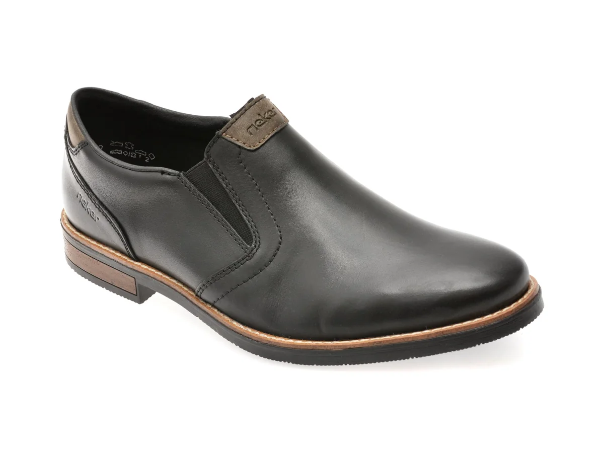 Pantofi Eleganti Rieker Negri, 13557, Din Piele Naturala