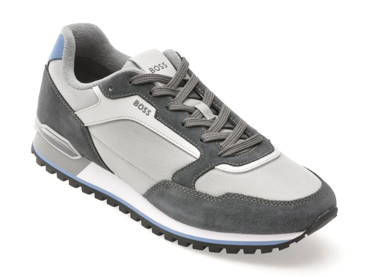 Pantofi Sport BOSS Gri, 3221, Din Piele Ecologica