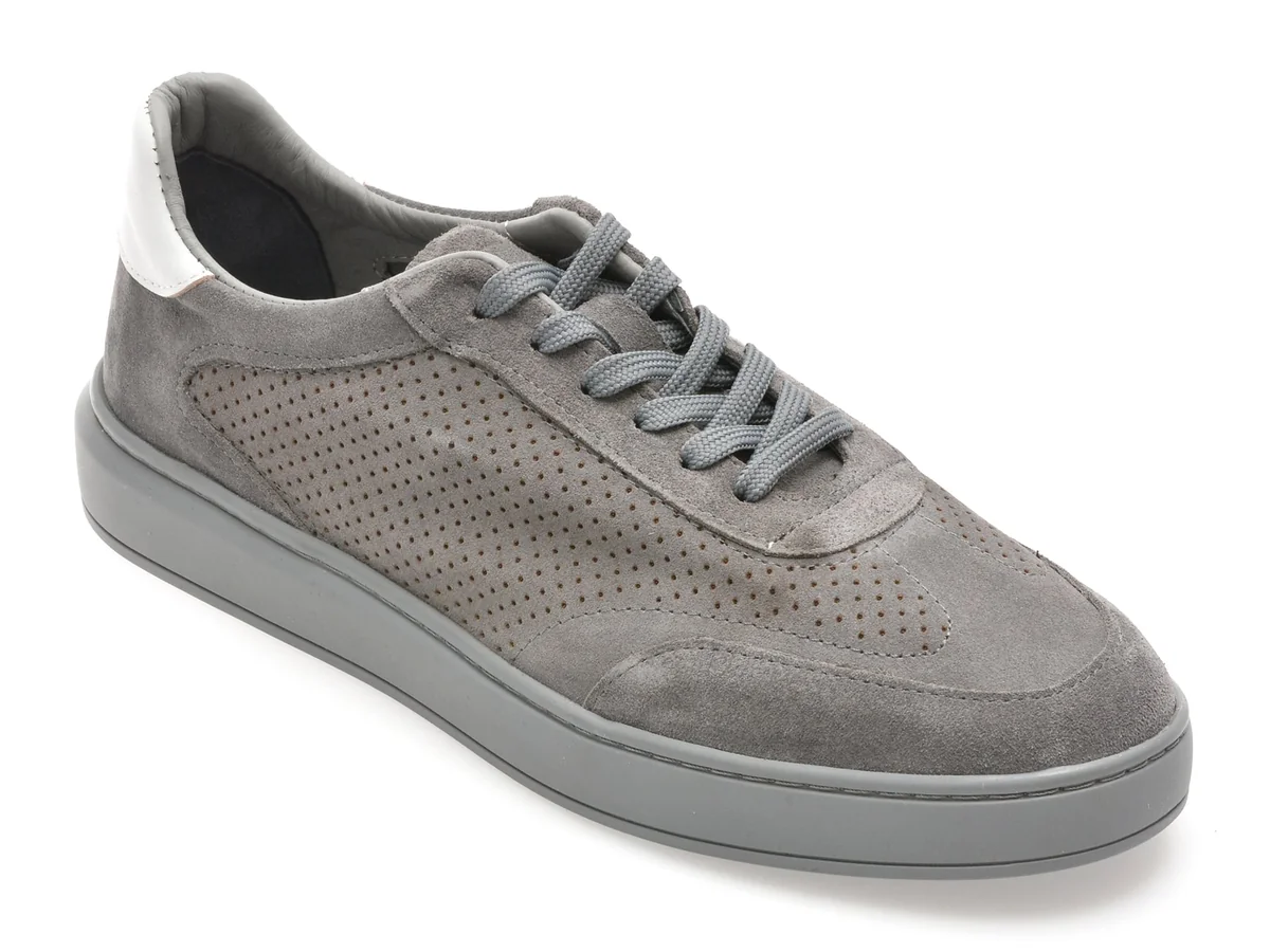 Pantofi Sport Gryxx Gri, M25Y48, Din Piele Întoarsă