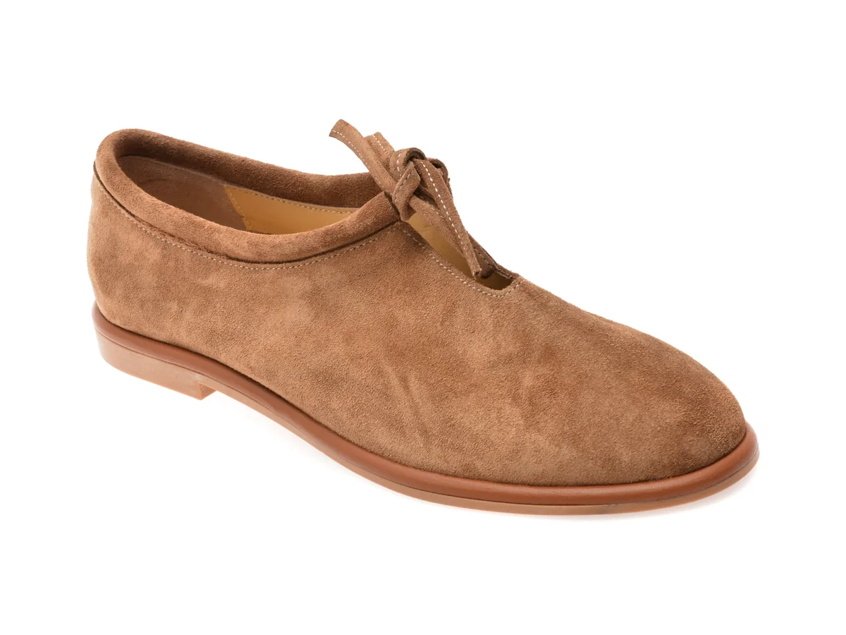 Pantofi Epica Maro, 165115, Din Piele Întoarsă