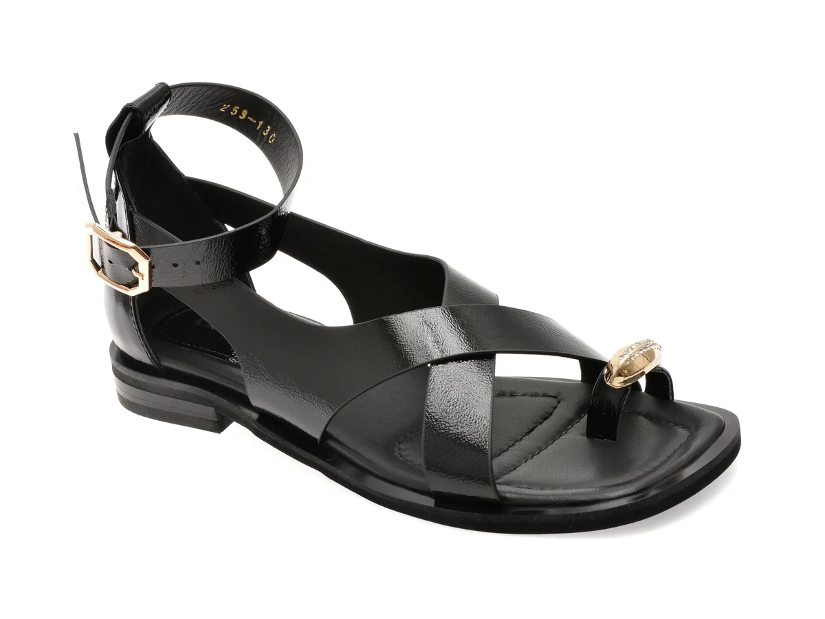 Sandale Gryxx Negre, 532259, Din Piele Naturală Lăcuită