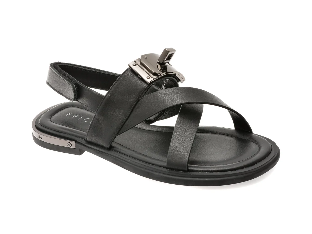 Sandale Epica Negre, V951G65, Din Piele Naturala