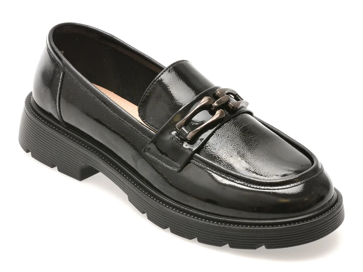 Mocasini Epica Negri 950 Din Piele Naturala Lacuita