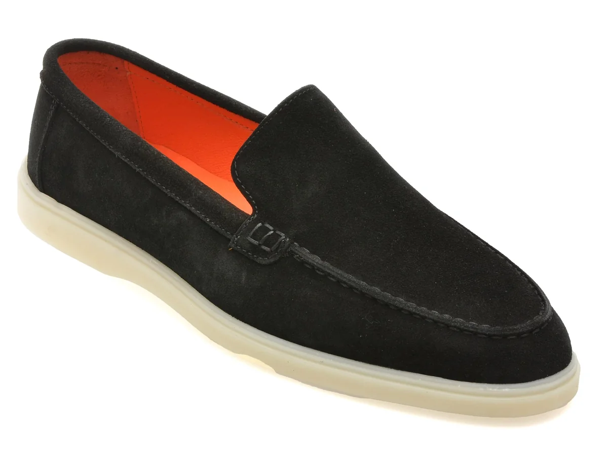 Mocasini Gryxx Negri, LP100, Din Piele Întoarsă
