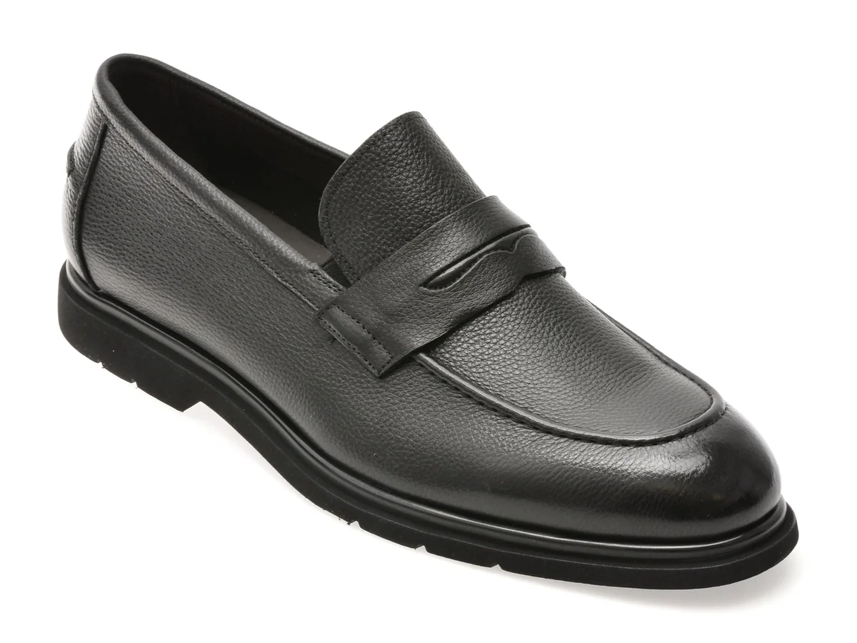 Mocasini Eleganți Epica Negri A320 Din Piele Naturală
