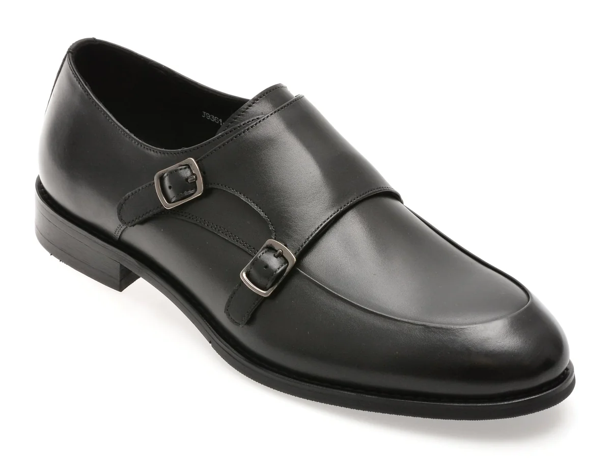 Pantofi Eleganti Epica Negri, J9361, Din Piele Naturala
