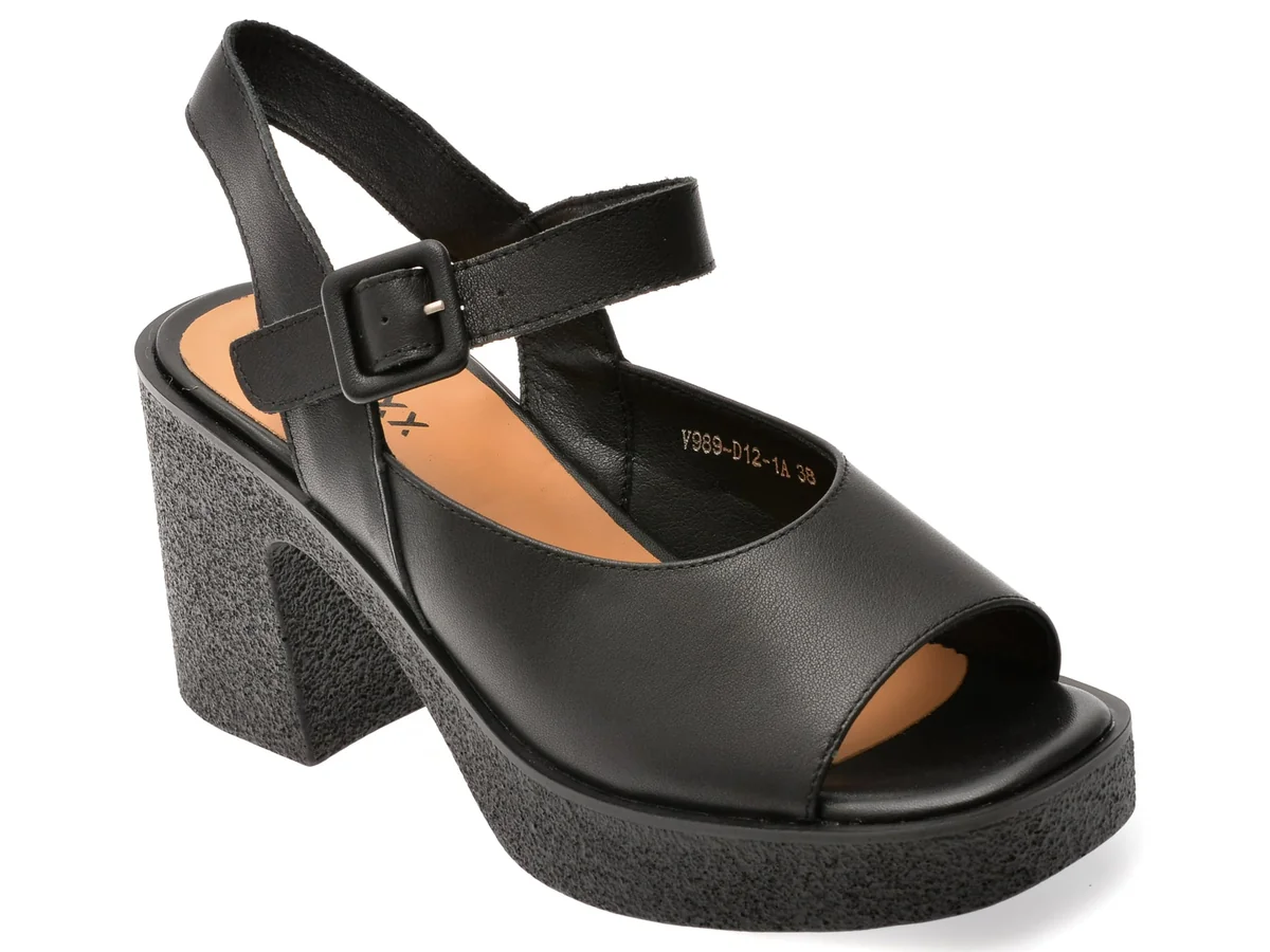 Sandale Gryxx Negre V989D12 Din Piele Naturală