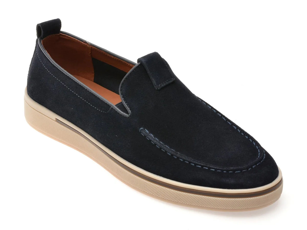 Mocasini Gryxx Bleumarin Mu151 Din Piele Întoarsă
