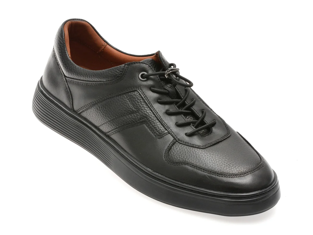 Pantofi Sport Epica Negri, MU115, Din Piele Naturala
