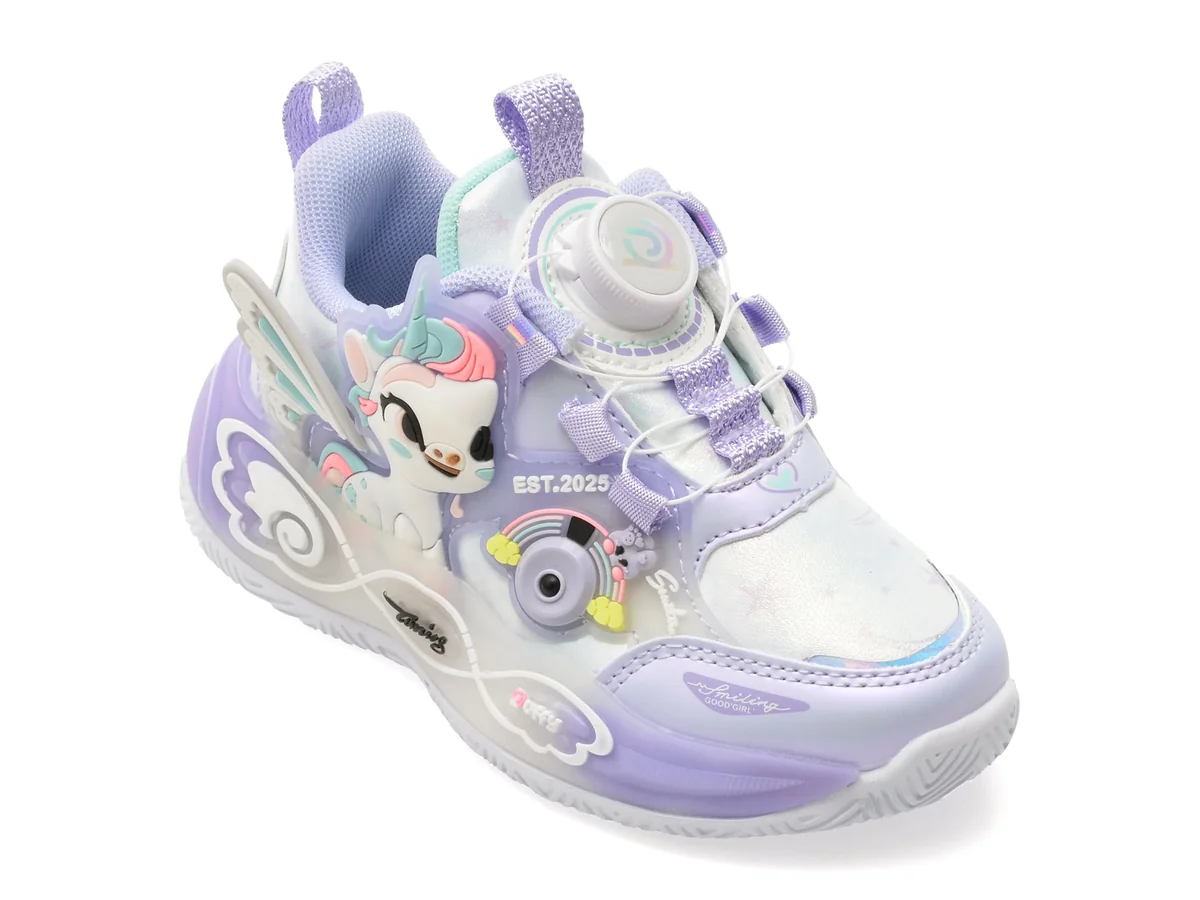 Pantofi Sport Selection Kids Mov, 910, Din Piele Ecologica