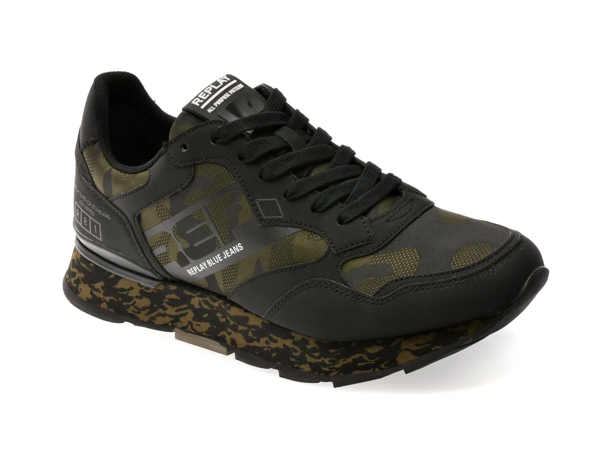 Pantofi Sport Replay Kaki, MS6896T, Din Material Textil