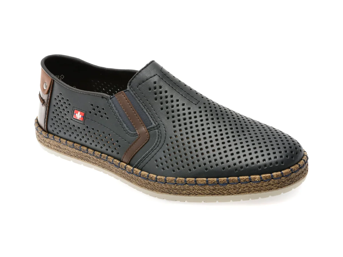 Pantofi Rieker Bleumarin, B5297, Din Piele Naturala