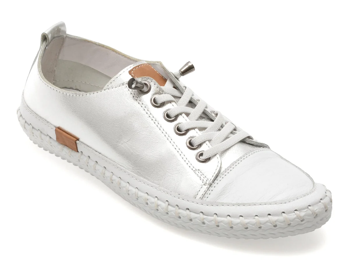 Pantofi Sport Flavia Passini Argintii, EV2898, Din Piele Naturala