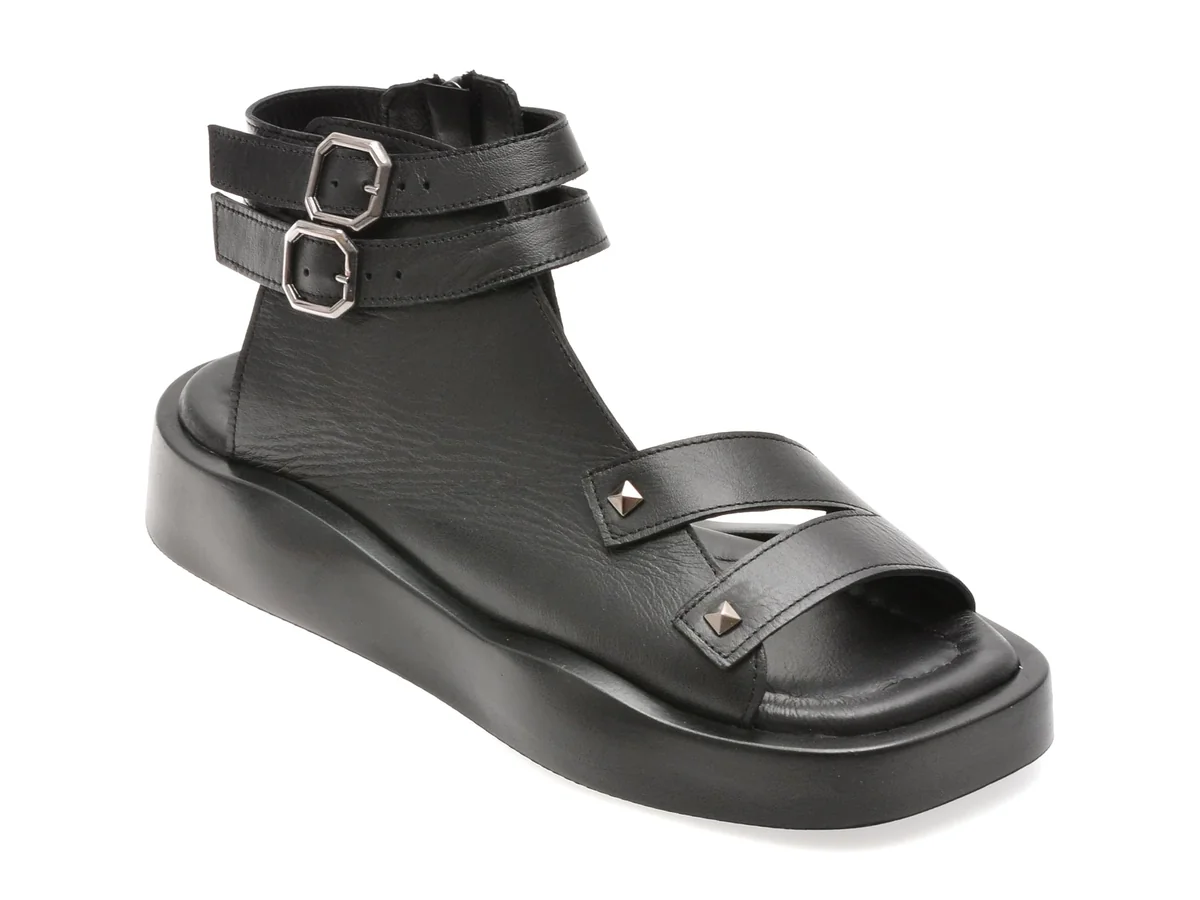 Sandale Gryxx Negre, 2452947, Din Piele Naturală