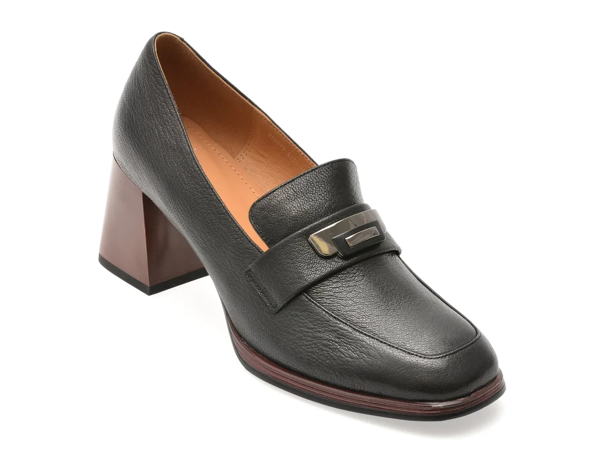 Mocasini Flavia Passini Negri, A157, Din Piele Naturală