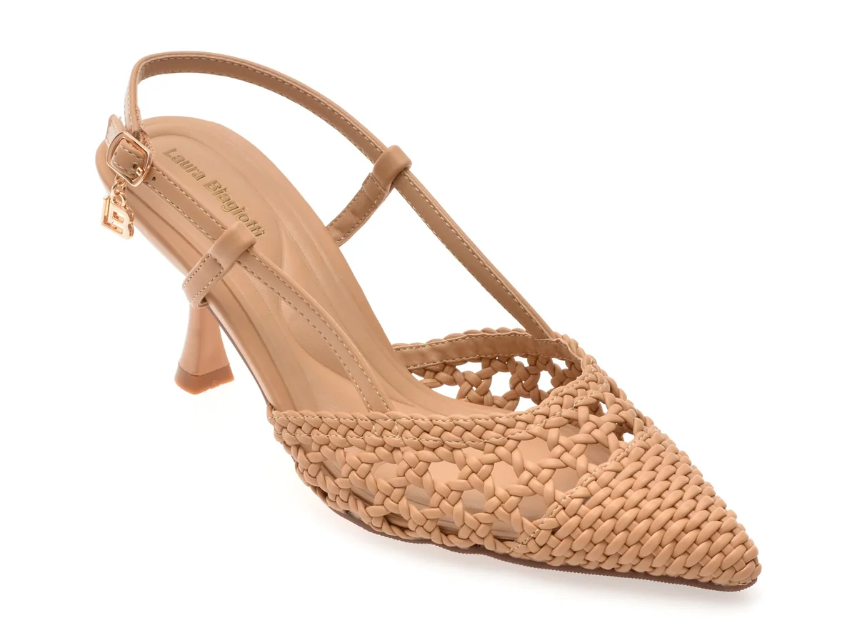 Pantofi Eleganti Lauru Biagiotti Bej, 8973, Din Piele Ecologica