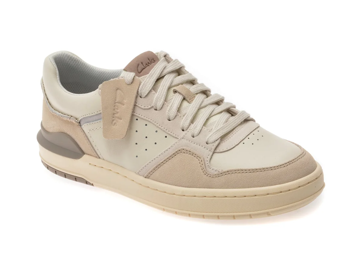 Pantofi Sport Clarks Bej, Courtlite 2 Lo, Din Piele Naturală