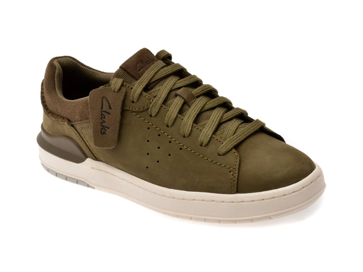 Pantofi Sport Clarks Kaki, Courtlite 2 Run, Din Nubuc