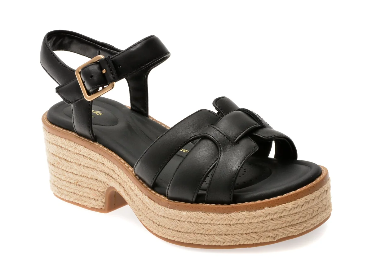 Sandale Clarks Negre, Coledale Strap, Din Piele Naturala