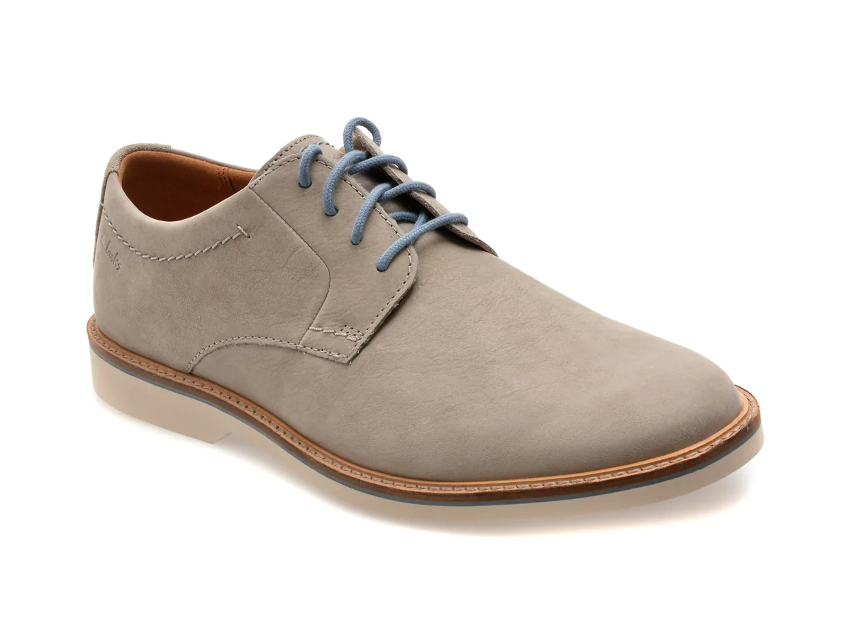 Pantofi Eleganți Clarks Gri Atticus Lt Lace Din Nubuc