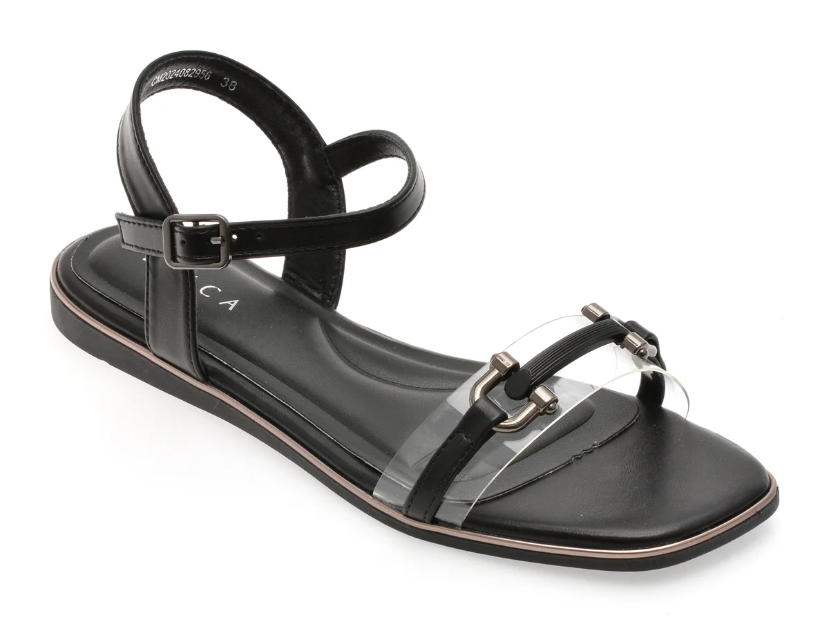 Sandale Epica Negre, 82956, Din Piele Ecologica