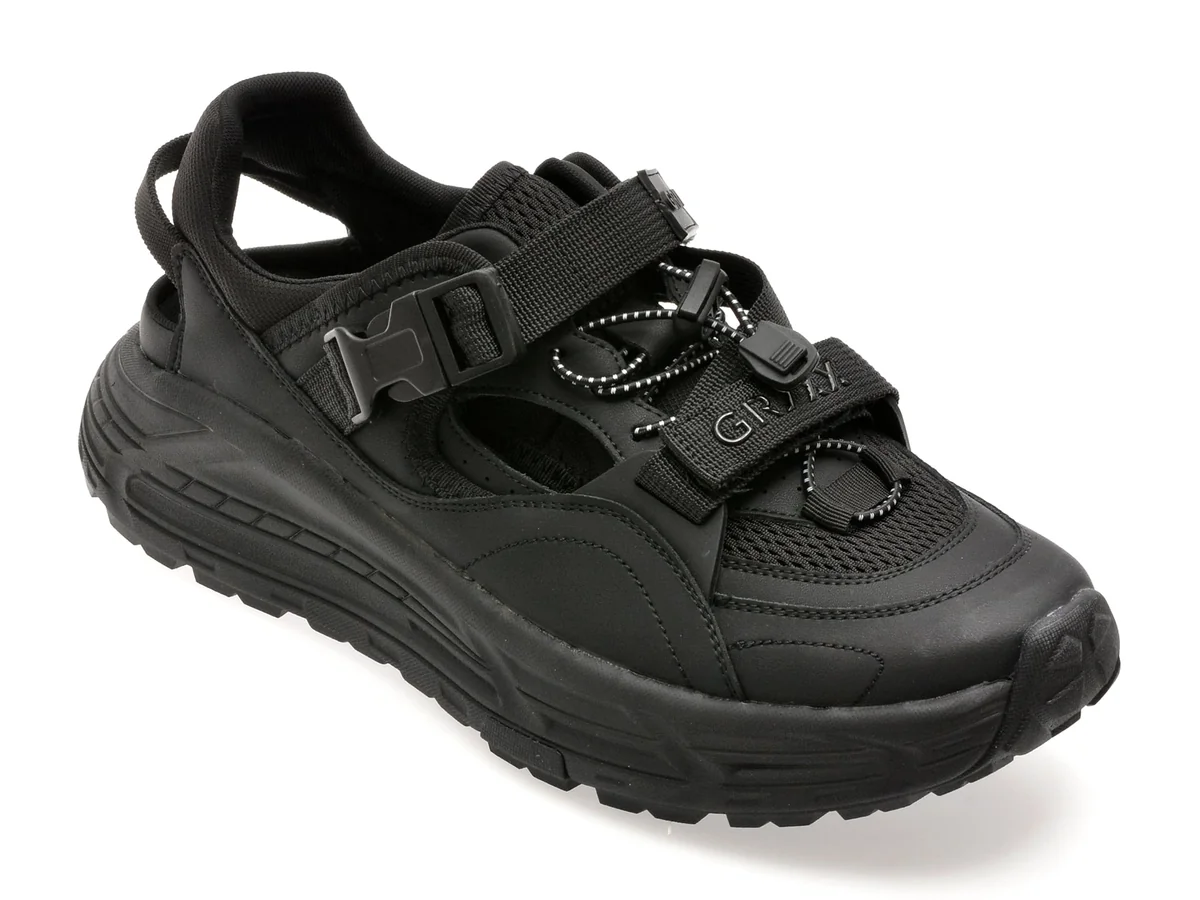 Pantofi Sport Gryxx Negri, KD015, Din Piele Naturală