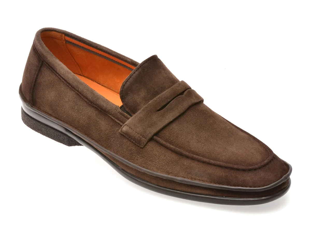 Mocasini Epica Kaki, B483, Din Piele Întoarsă