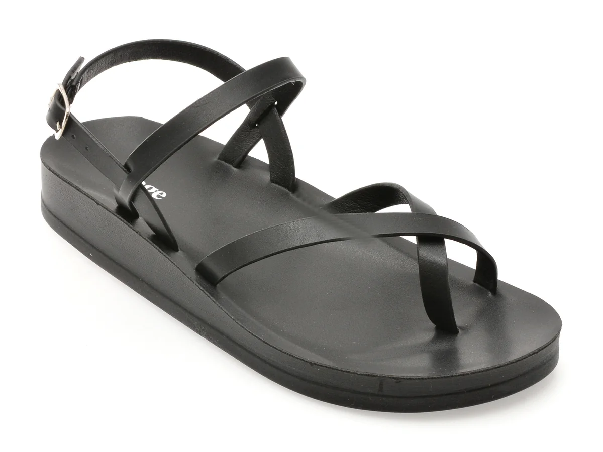 Sandale Image Negre, 10728, Din Piele Ecologică