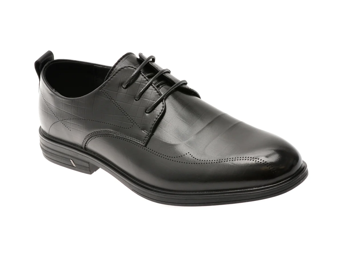 Pantofi Eleganti Bite The Bullet Negri, T89625, Din Piele Naturala