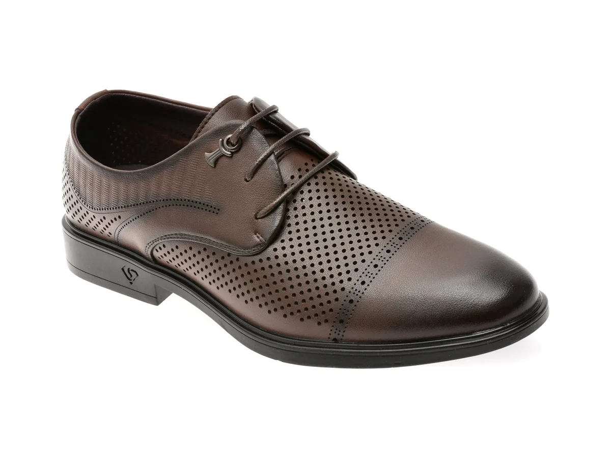 Pantofi Eleganți Bite The Bullet Maro, T8503, Din Piele Naturală