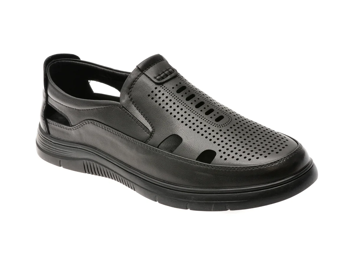 Pantofi Bite The Bullet Negri, T8501, Din Piele Naturală